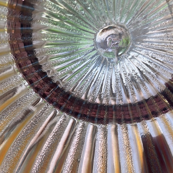 Antique Signed Northwood Stippled Rays Amethyst Carnival Glass Ruffled Bowl - Picture 5 of 10